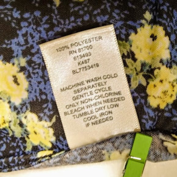 BLAIR*SHORT SLEEVE TOP*NAVY BLUE FLORAL*WOMEN L*NWT. - Picture 5 of 7